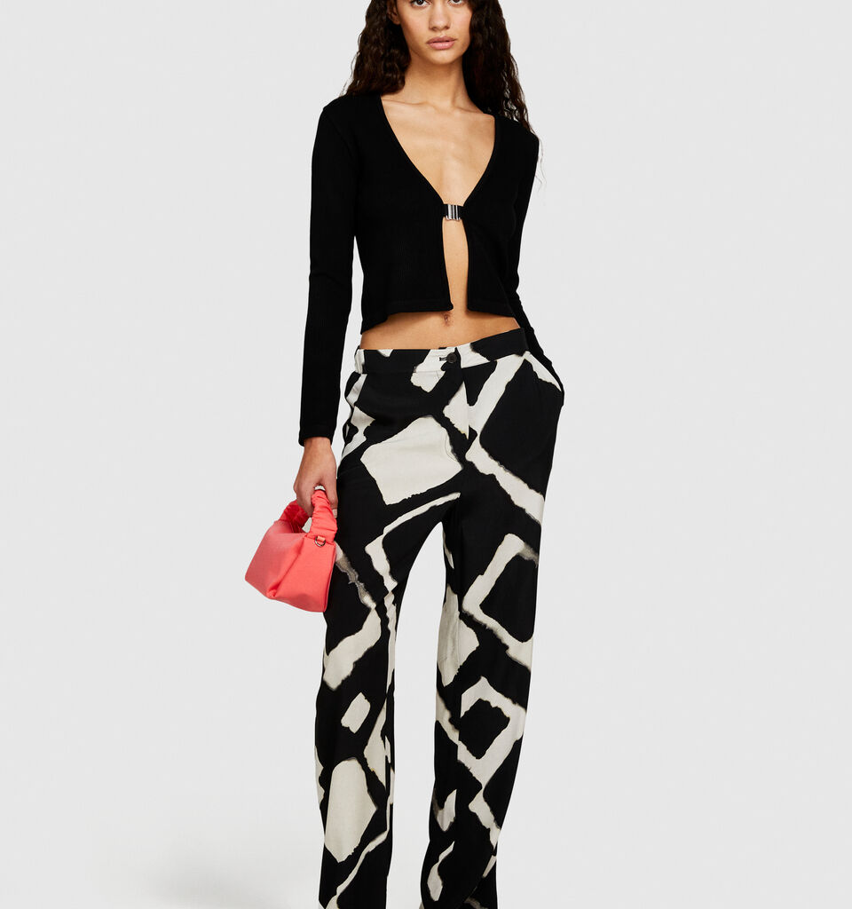 Seamless cropped cardigan - women's cardigans - Black | Sisley image number 1